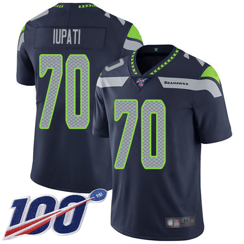 Seattle Seahawks Limited Navy Blue Men Mike Iupati Home Jersey NFL Football #70 100th Season Vapor Untouchable->seattle seahawks->NFL Jersey